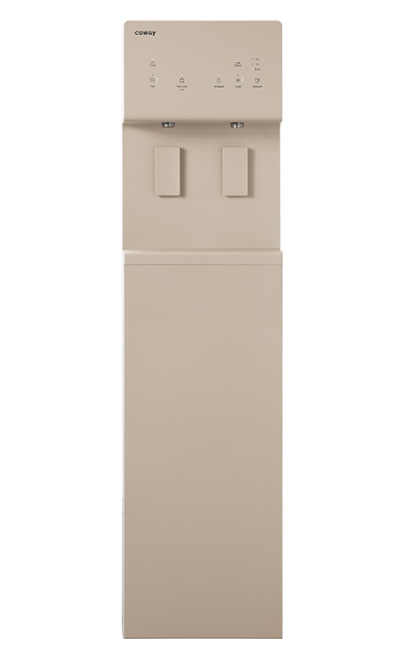 Coway Water Stand Plus — tall beige floor-standing water purifier